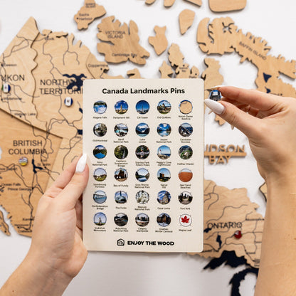 3D Wooden Map of Canada – Gold