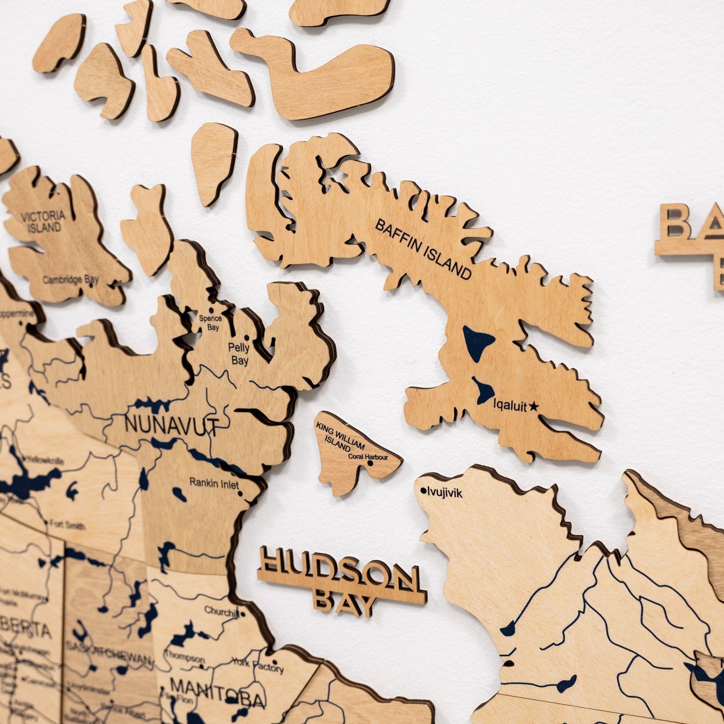 3D Wooden Map of Canada – Gold