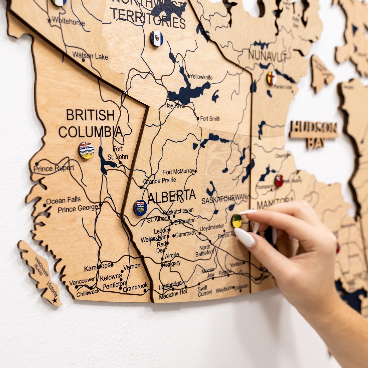 3D Wooden Map of Canada – Gold