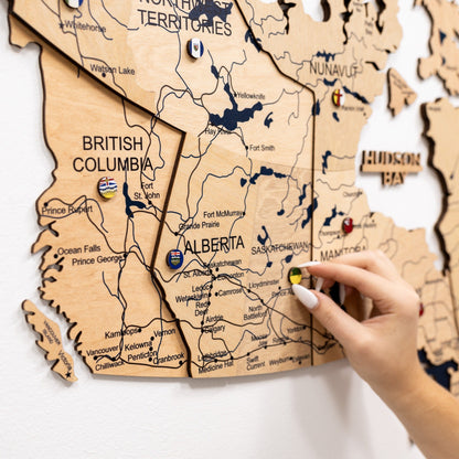 3D Wooden Map of Canada – Gold