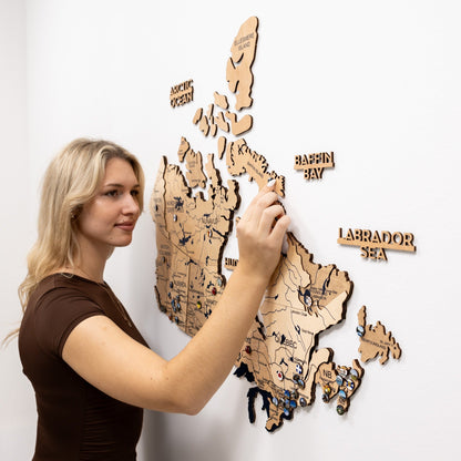 3D Wooden Map of Canada – Gold