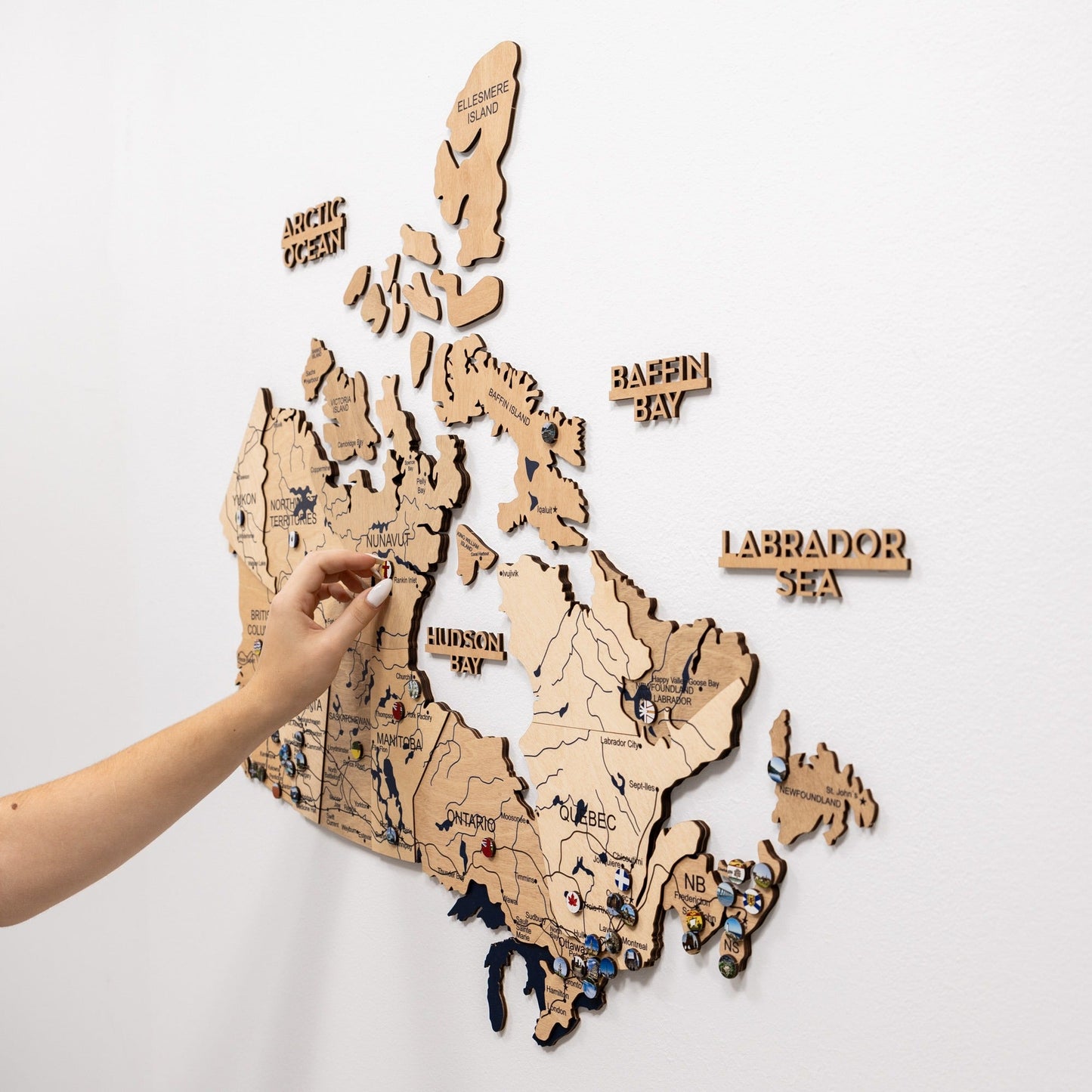 3D Wooden Map of Canada – Gold