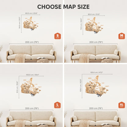 3D Wooden Map of Canada – Gold