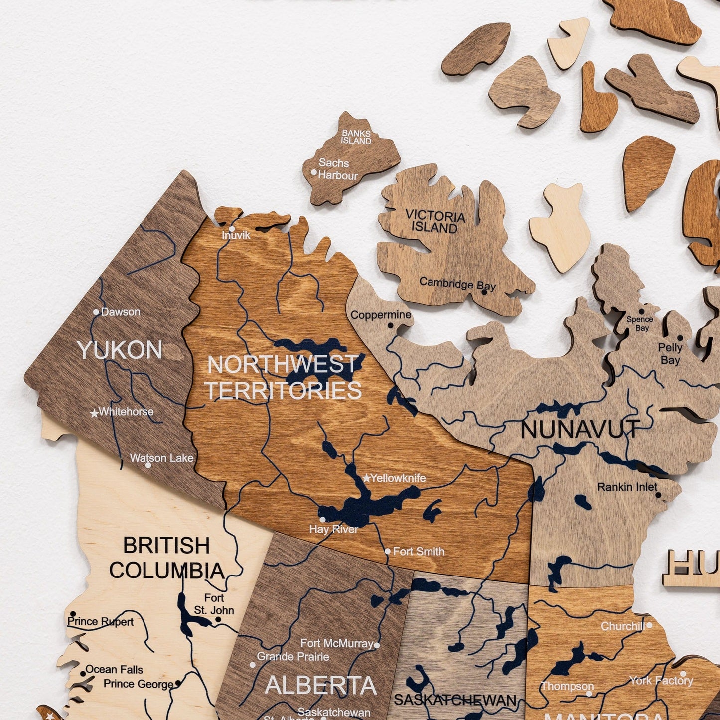 3D Wooden Map of Canada – Multicolor