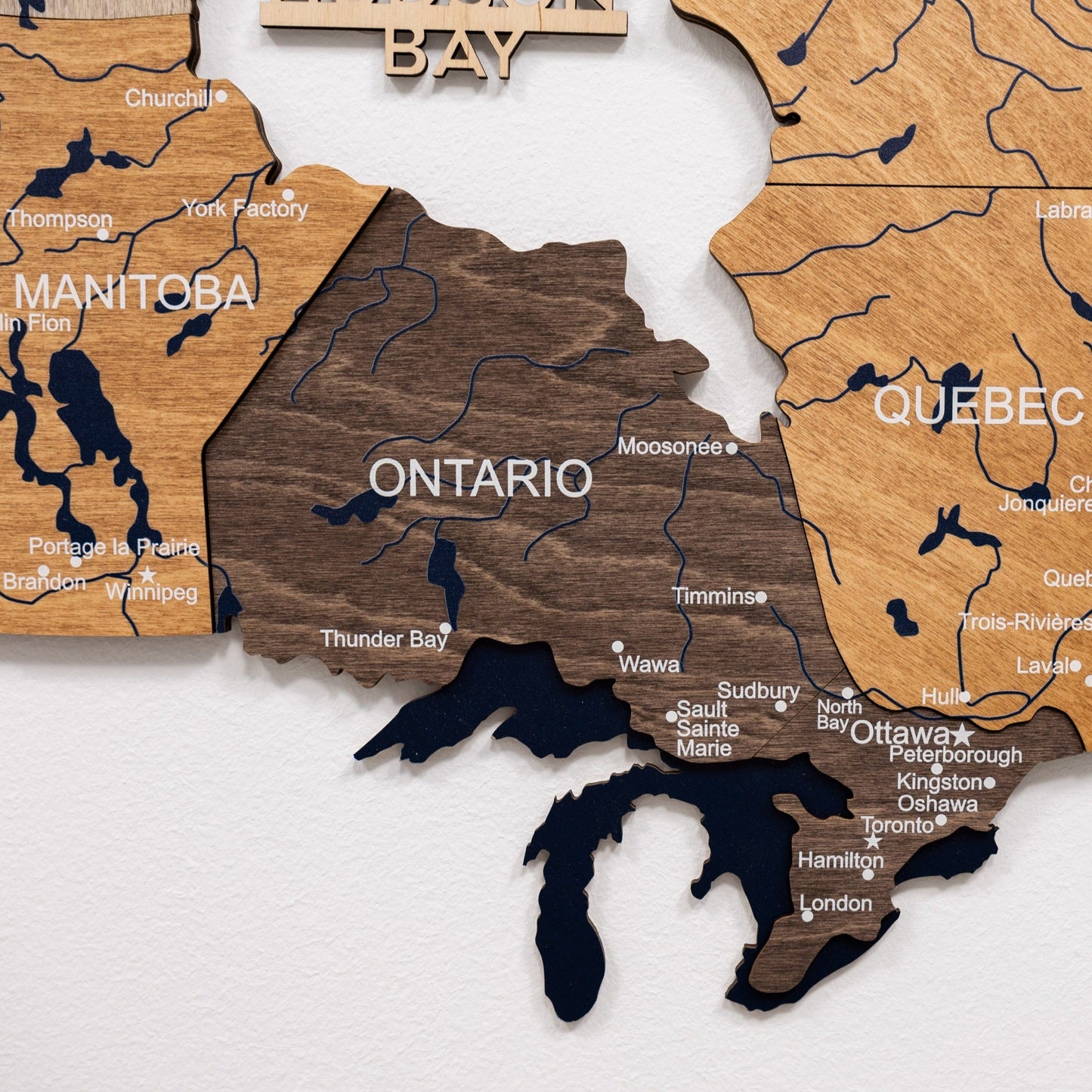 3D Wooden Map of Canada – Multicolor