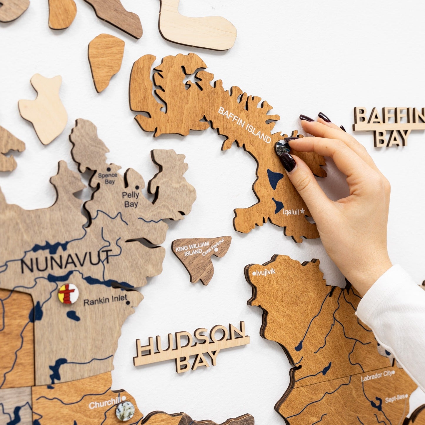 3D Wooden Map of Canada – Multicolor