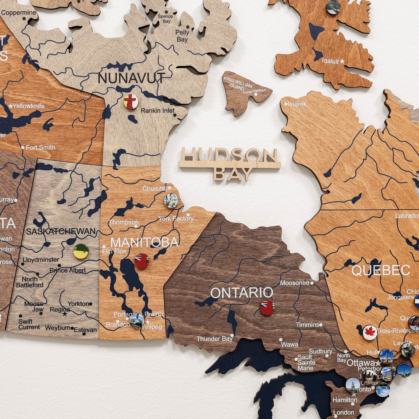 3D Wooden Map of Canada – Multicolor