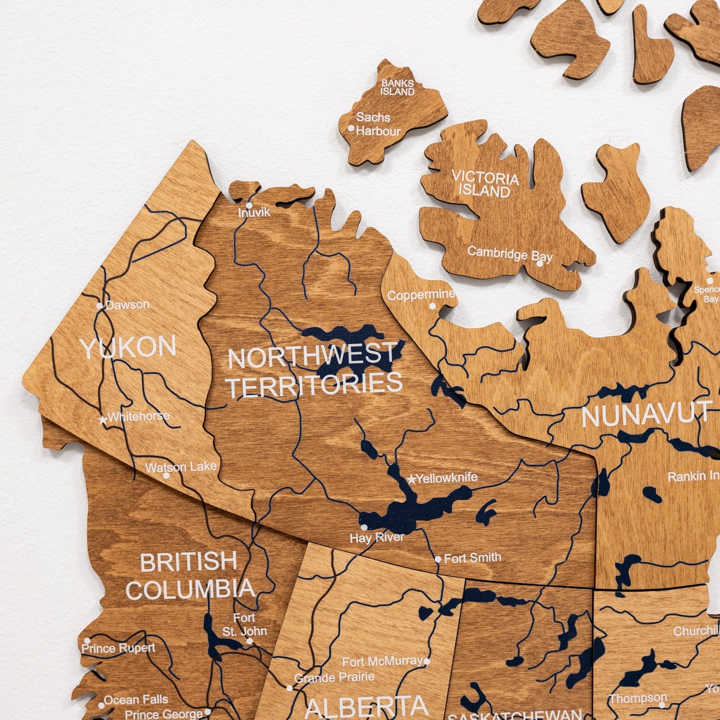 3D Wooden Map of Canada – Oak