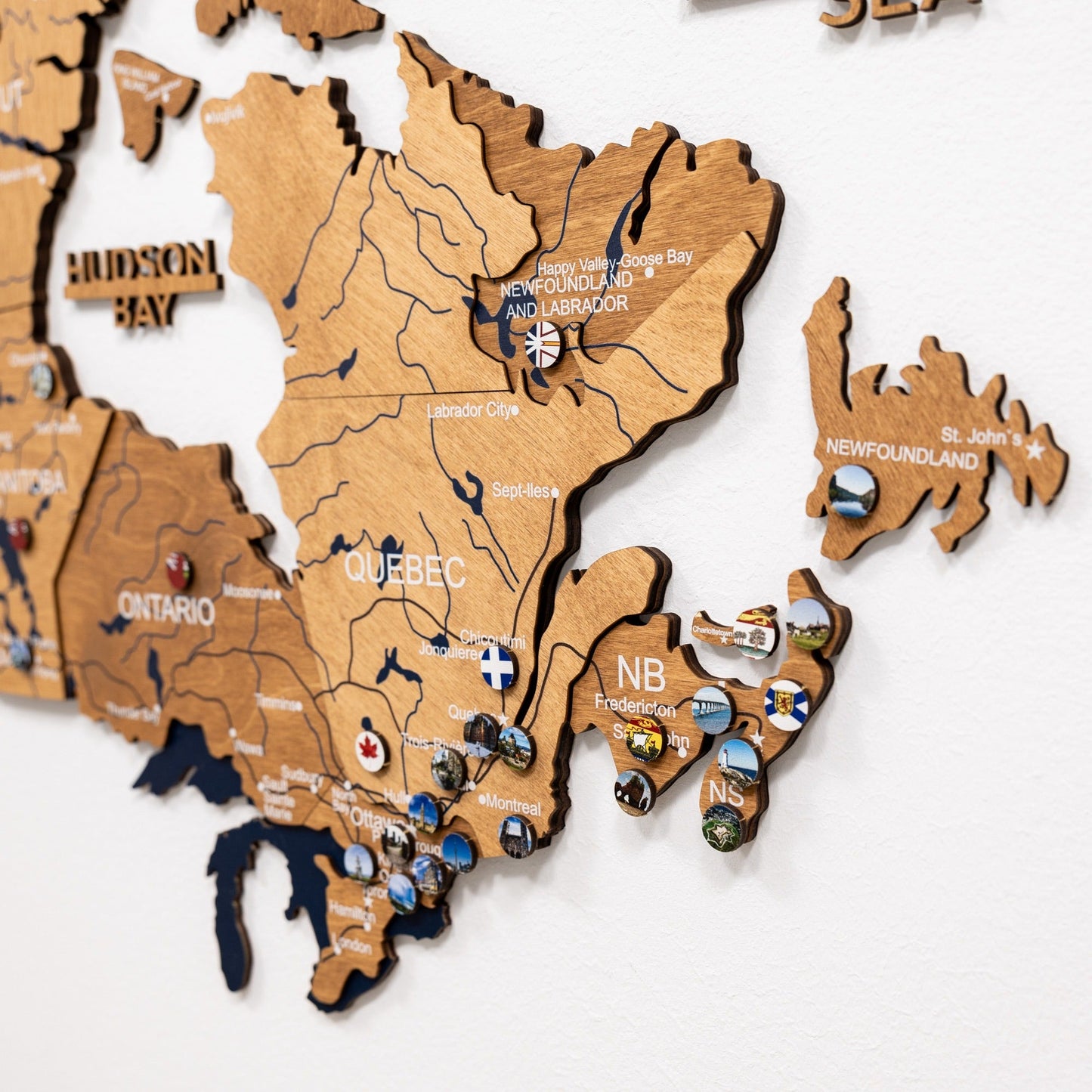 3D Wooden Map of Canada – Oak