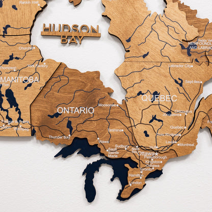 3D Wooden Map of Canada – Oak
