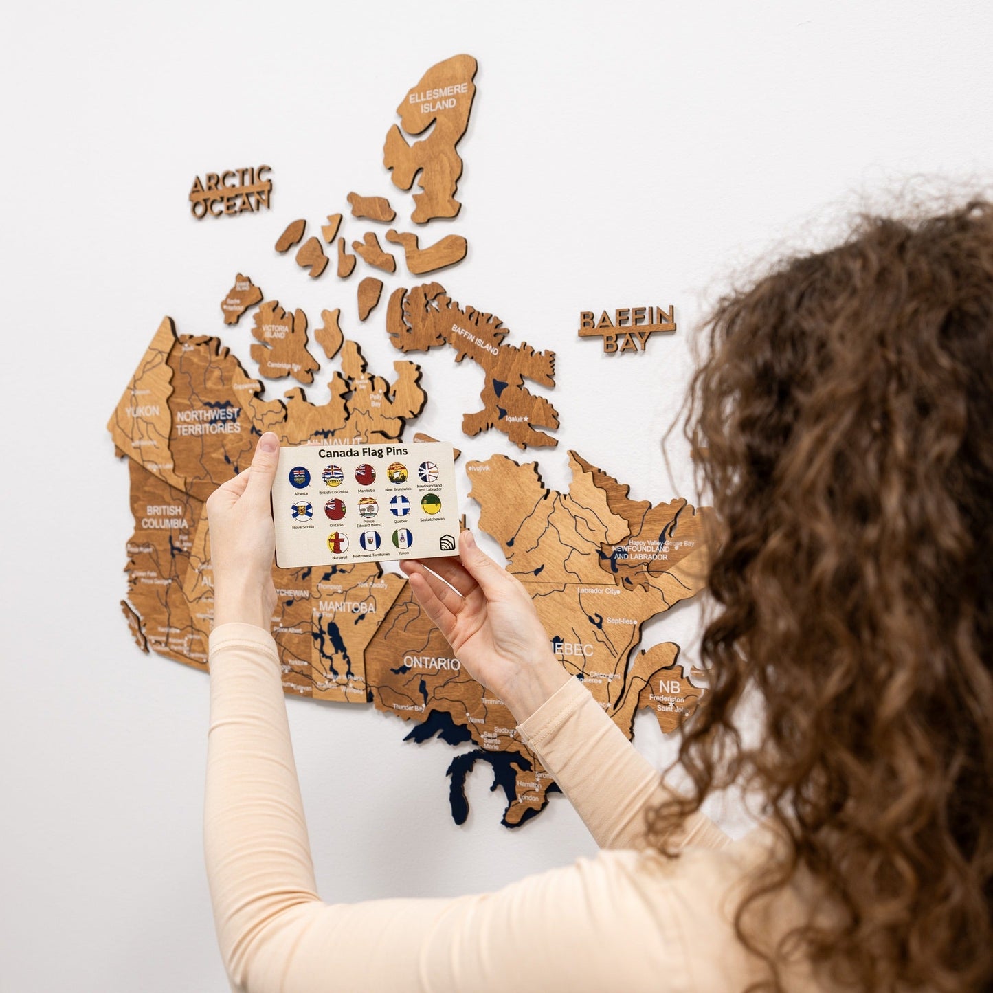 3D Wooden Map of Canada – Oak