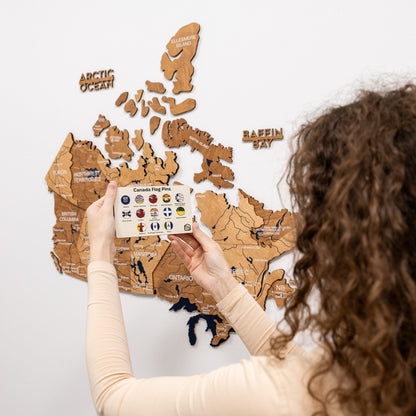 3D Wooden Map of Canada – Oak