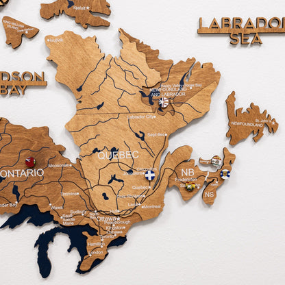 3D Wooden Map of Canada – Oak