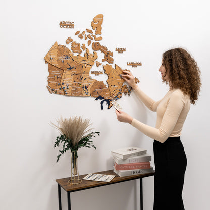 3D Wooden Map of Canada – Oak