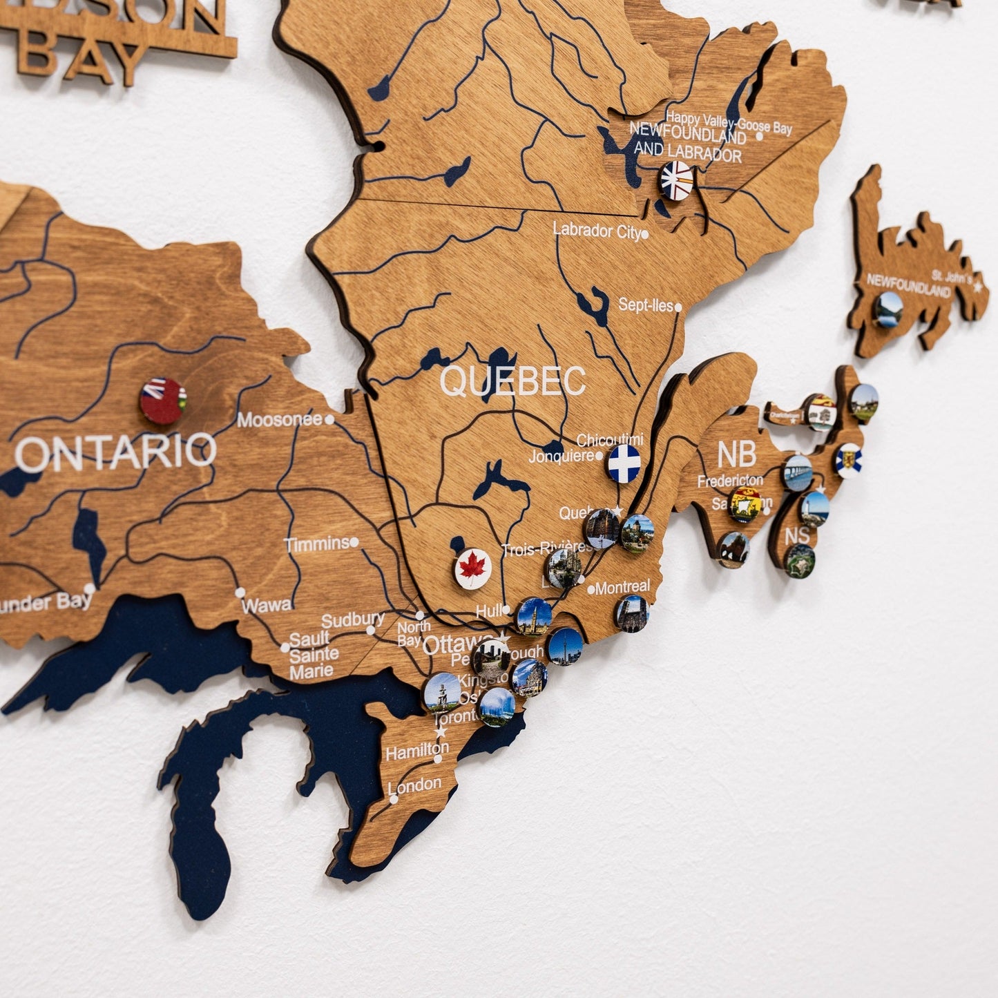 3D Wooden Map of Canada – Oak