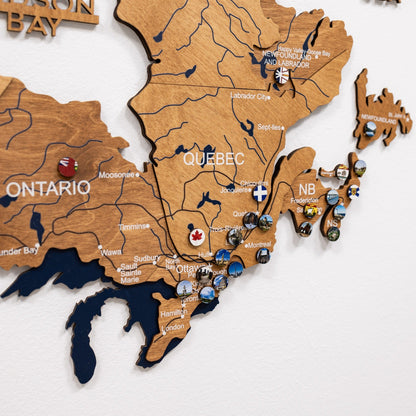 3D Wooden Map of Canada – Oak