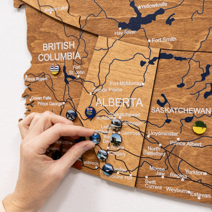 3D Wooden Map of Canada – Oak