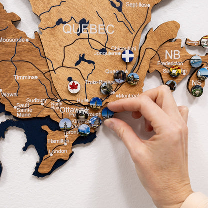 3D Wooden Map of Canada – Oak