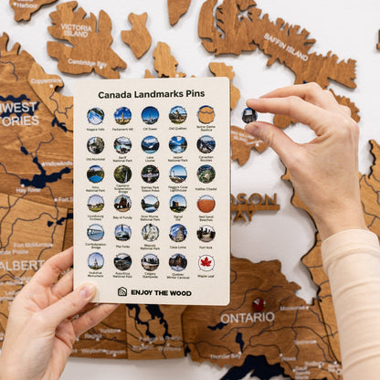 3D Wooden Map of Canada – Oak