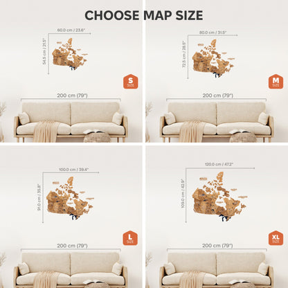 3D Wooden Map of Canada – Oak