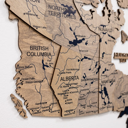 3D Wooden Map of Canada – Terra