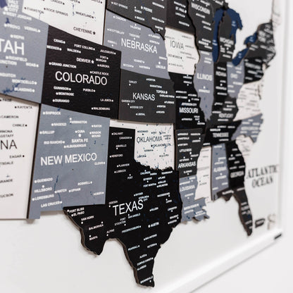3D Wooden USA Map on Board Nordik