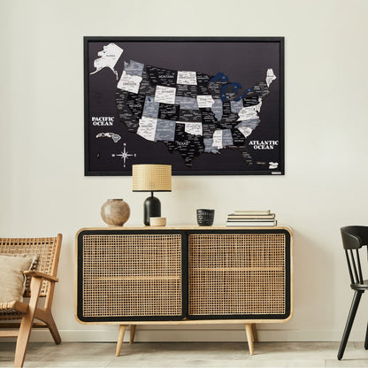 3D Wooden USA Map on Board Nordik