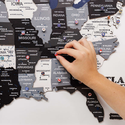 3D Wooden USA Map on Board Nordik