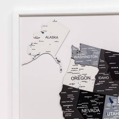 3D Wooden USA Map on Board Nordik