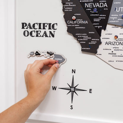 3D Wooden USA Map on Board Nordik