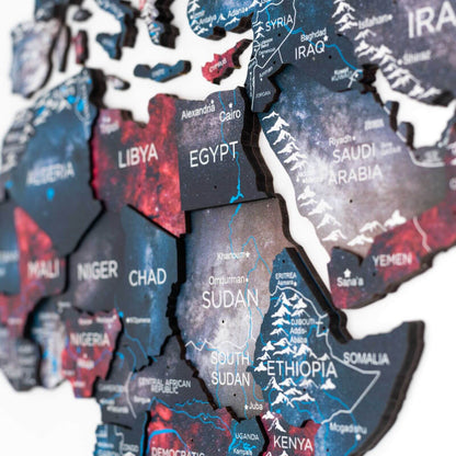 3D Wooden World Map Alcor