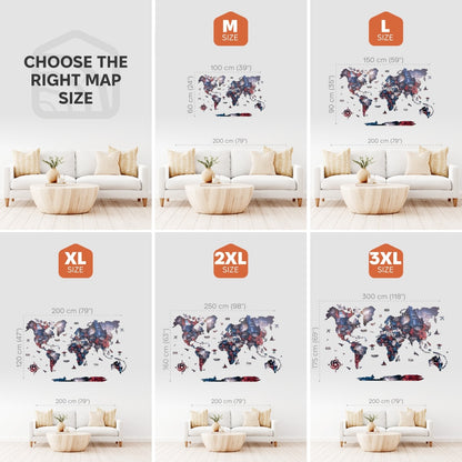 3D Wooden World Map Alcor