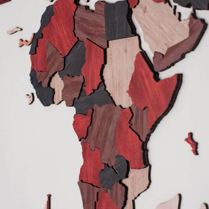 3D Wooden World Map Cliff