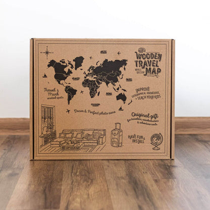 3D Wooden World Map Cruise