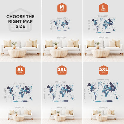 3D Wooden World Map Ocean