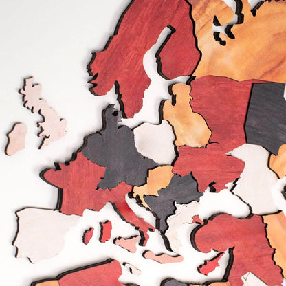 3D Wooden World Map Onyx
