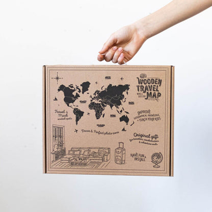 3D Wooden World Map Sirius