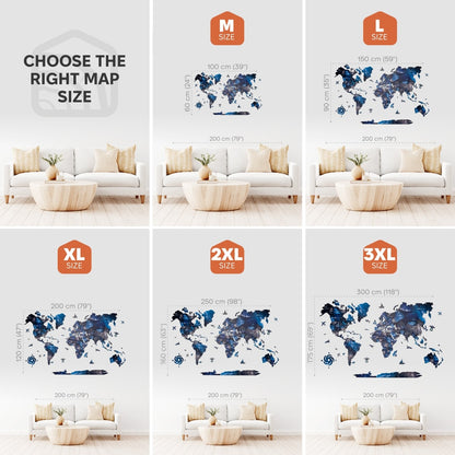 3D Wooden World Map Space