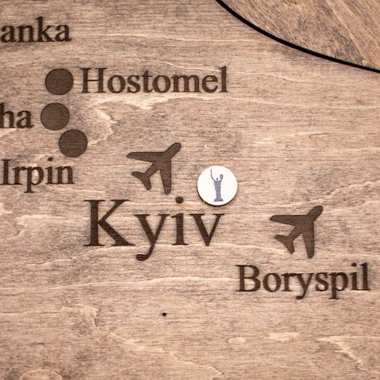 Wooden Map of Ukraine Terra