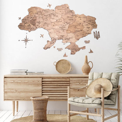 Wooden Map of Ukraine Nordik