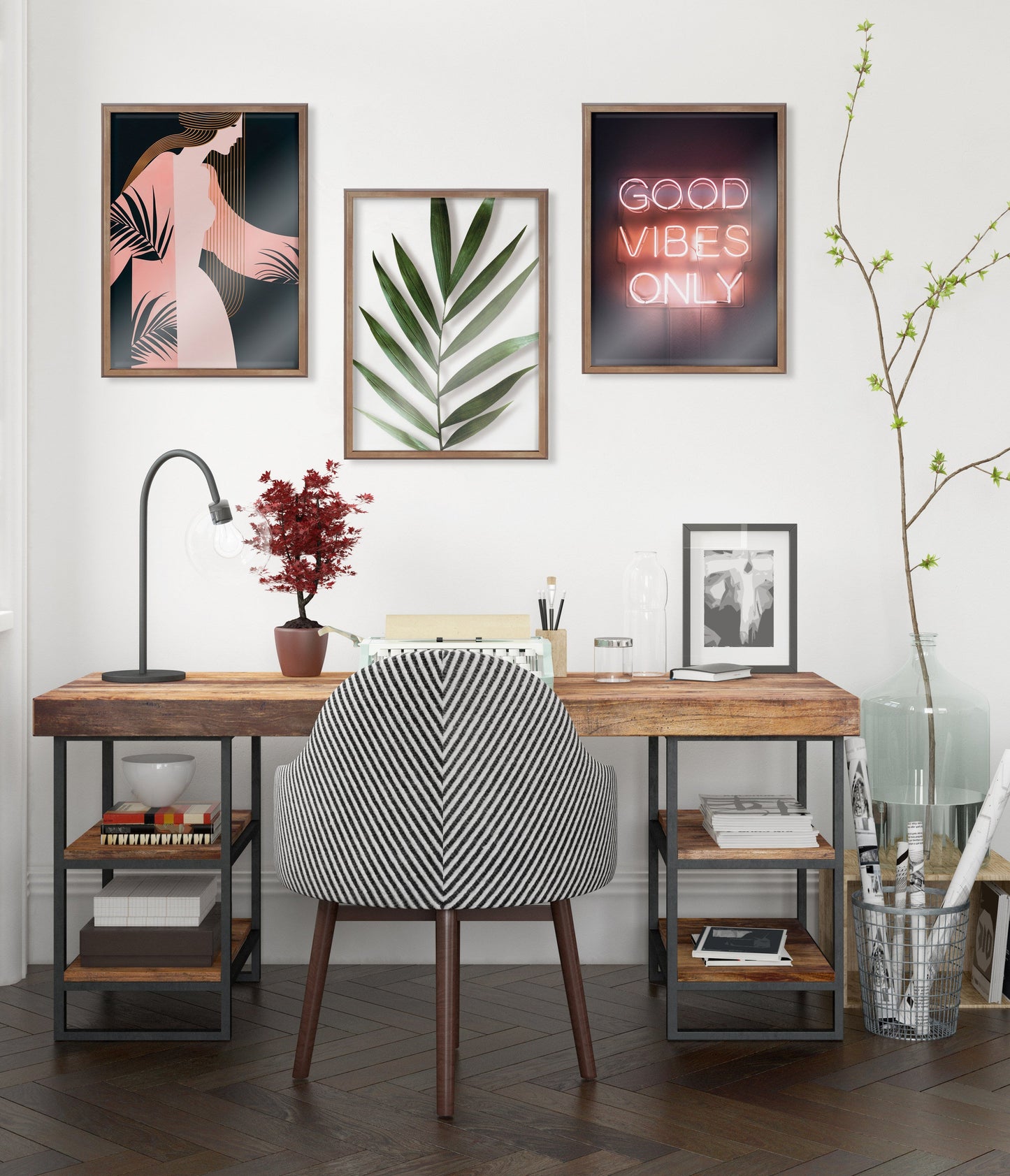 Blake Botanical 5F Framed Printed Glass by Amy Peterson
