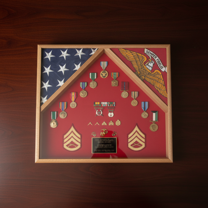 2 Flag Military Shadow Box - 3'x5' flag