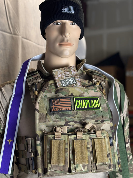 CHAPLAIN Patches (4” x 10”) and (2”x4”) Hook and Loop