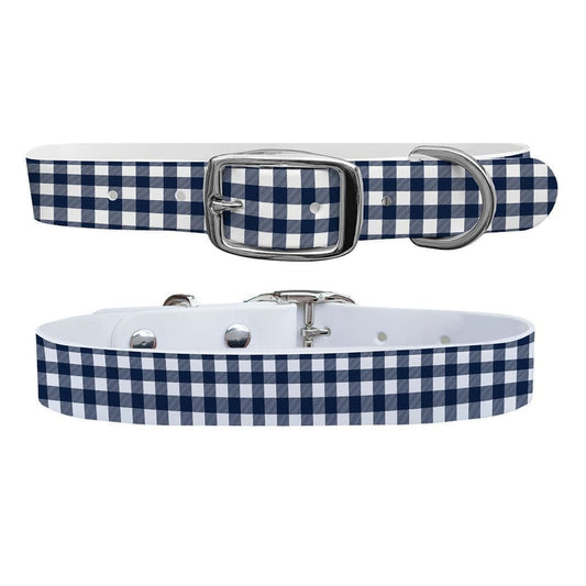 Flannel Navy White Dog Collar