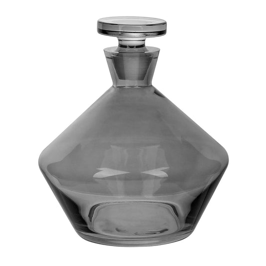 Smoky Gray Glass Whiskey Decanter (49 oz) with Stopper