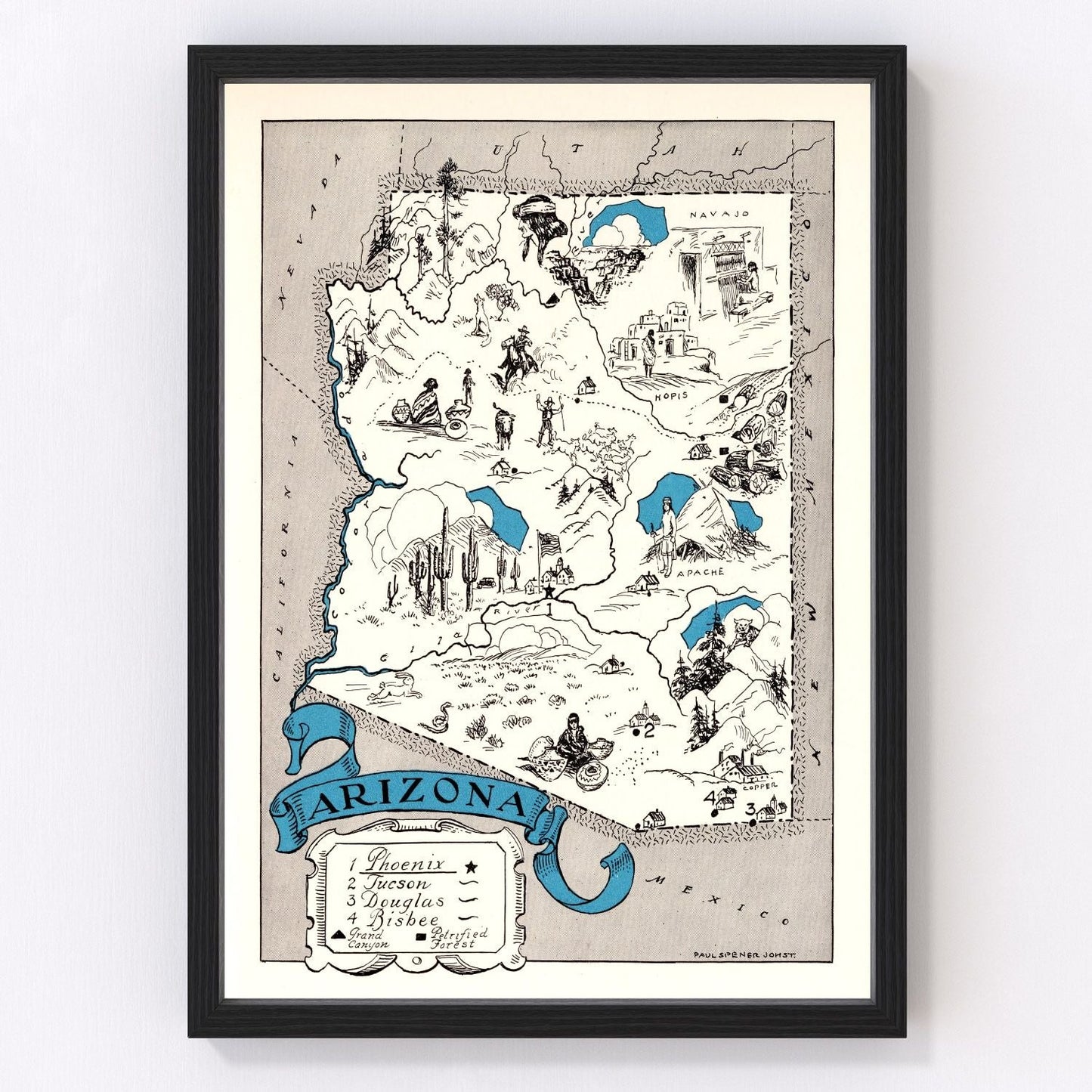 Vintage Map of Arizona 1931