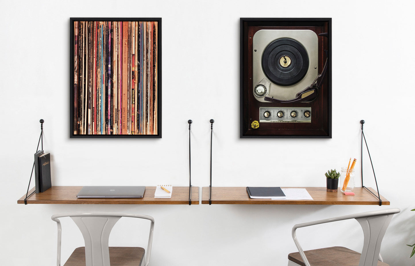 Sylvie Records Framed Canvas by Robert Cadloff of Bomobob