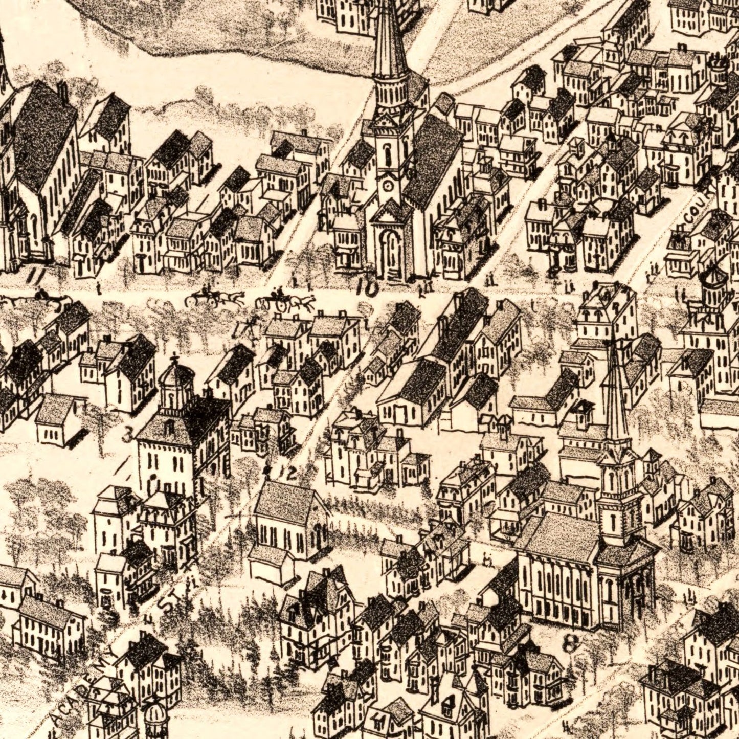 Vintage Map of Arlington, Massachusetts 1884