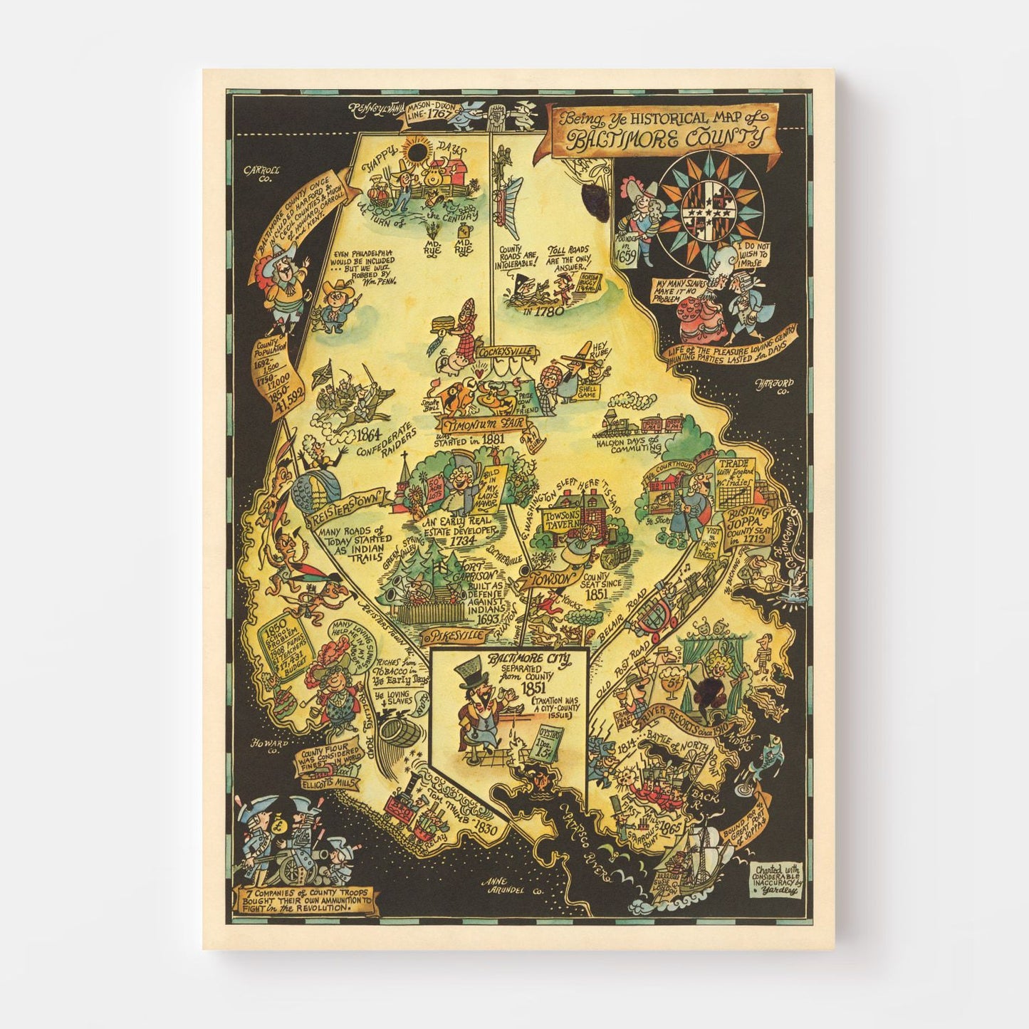 Vintage Map of Baltimore, Maryland 1935