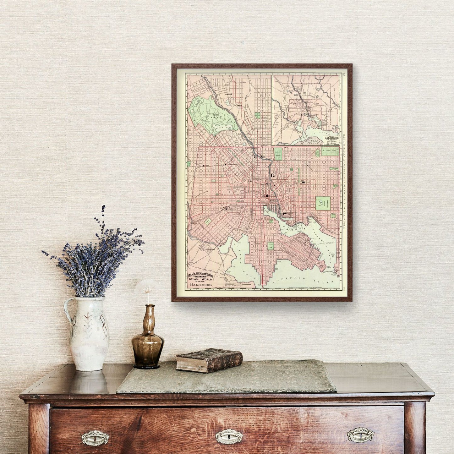 Vintage Map of Baltimore, Maryland 1897